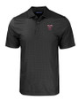 Texas A and M Aggies College Vault Cutter & Buck Pike Eco Tonal Geo Print Stretch Recycled Mens Big & Tall Polo Black Mannequin