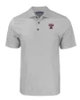 Texas A and M Aggies College Vault Cutter & Buck Pike Eco Tonal Geo Print Stretch Recycled Mens Big & Tall Polo Elemental Grey Mannequin