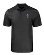 Kansas State Wildcats Wabash Vintage Cutter & Buck Pike Eco Tonal Geo Print Stretch Recycled Mens Big & Tall Polo Black Mannequin