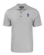 Kansas State Wildcats Wabash Vintage Cutter & Buck Pike Eco Tonal Geo Print Stretch Recycled Mens Big & Tall Polo Elemental Grey Mannequin