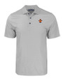Syracuse Orange College Vault Cutter & Buck Pike Eco Tonal Geo Print Stretch Recycled Mens Big & Tall Polo Elemental Grey Mannequin