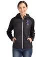 Kansas State Wildcats Wabash Vintage Cutter & Buck Rainier Primaloft Womens Eco Full Zip Hybrid Jacket Black Front