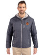 Syracuse Orange College Vault Cutter & Buck Rainier Primaloft Eco Mens Full Zip Hooded Jacket Anthracite Melange Front