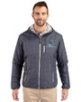 Citadel Bulldogs Vintage Cutter & Buck Rainier Primaloft Eco Mens Full Zip Hooded Jacket Anthracite Melange Front
