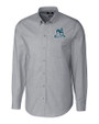 Citadel Bulldogs Vintage Cutter & Buck Stretch Oxford Mens Long Sleeve Dress Shirt Charcoal Mannequin