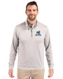 Citadel Bulldogs Vintage Cutter & Buck Stealth Heathered Quarter Zip Mens Pullover Polished Medium Gray Front