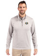North Carolina Tar Heels College Vault Cutter & Buck Stealth Heathered Quarter Zip Mens Pullover Polished Medium Gray Front