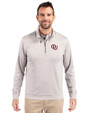 Oklahoma Sooners Vintage Cutter & Buck Stealth Heathered Mens Quarter Zip Polished Medium Gray Front