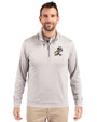 ETSU Buccaneers College Vault Cutter & Buck Stealth Heathered Quarter Zip Mens Pullover Polished Medium Gray Front