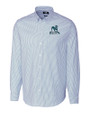Citadel Bulldogs Vintage Cutter & Buck Stretch Oxford Stripe Mens Big and Tall Long Sleeve Dress Shirt Light Blue Mannequin