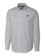 Vanderbilt Commodores College Vault Cutter & Buck Stretch Oxford Stripe Mens Big and Tall Long Sleeve Dress Shirt Charcoal Mannequin
