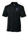 Kansas State Wildcats Wabash Vintage Cutter & Buck CB Drytec Genre Textured Solid Mens Big and Tall Polo Black Mannequin