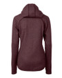 Minnesota Golden Gophers College Vault Cutter & Buck Mainsail Full Zip Hooded Womens Jacket Bordeaux Heather Mannequin Back