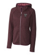 Texas A and M Aggies College Vault Cutter & Buck Mainsail Full Zip Hooded Womens Jacket Bordeaux Heather Mannequin