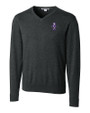 Kansas State Wildcats Wabash Vintage Cutter & Buck Lakemont Tri-Blend Mens Big and Tall V-Neck Pullover Sweater Charcoal Heather Mannequin