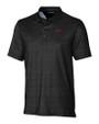 SMU Mustangs College Vault Cutter & Buck Pike Micro Floral Print Stretch Mens Polo Black Mannequin