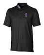 Kansas State Wildcats Wabash Vintage Cutter & Buck Pike Micro Floral Print Stretch Mens Polo Black Mannequin