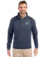 Citadel Bulldogs Vintage Cutter & Buck Mainsail Sweater-Knit Mens Half Zip Pullover Jacket Liberty Navy Heather Front