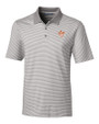 Texas Longhorns College Vault Cutter & Buck Forge Tonal Stripe Stretch Mens Polo Polished Medium Gray Mannequin
