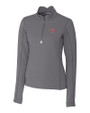 Oklahoma Sooners Vintage Cutter & Buck Traverse Stretch Eco Quarter Zip Womens Pullover Elemental Grey Mannequin