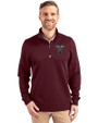 Texas A&M Aggies College Vault Cutter & Buck Traverse Recycled Smooth Stretch Mens Quarter Zip Pullover Bordeaux Front