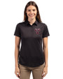 Texas A and M Aggies College Vault Cutter & Buck Prospect Eco Textured Stretch Recycled Womens Short Sleeve Polo Black Front