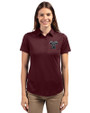 Texas A and M Aggies College Vault Cutter & Buck Prospect Eco Textured Stretch Recycled Womens Short Sleeve Polo Bordeaux Front