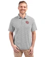 Oklahoma Sooners Vintage Cutter & Buck Virtue Eco Pique Botanical Print Recycled Mens Polo Black Front