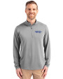 Montana State Bobcats College Vault Cutter & Buck Virtue Eco Pique Recycled Quarter Zip Mens Pullover Polished Medium Gray Front
