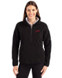 SMU Mustangs College Vault Cutter & Buck Cascade Eco Fleece Womens Pullover Jacket Black Front