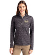 Vanderbilt Commodores College Vault Cutter & Buck Traverse Stretch Eco Camo Print Quarter Zip Womens Pullover Black Front