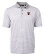 Texas A and M Aggies College Vault Cutter & Buck Virtue Eco Pique Micro Stripe Recycled Mens Polo POLWH_MANN_HG 1