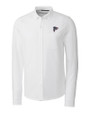 Atlanta Falcons Americana Cutter & Buck Advantage Tri-Blend Pique Long Sleeve Knitted Mens Button Down White Mannequin