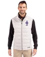 Kansas State Wildcats Wabash Vintage Cutter & Buck Evoke Hybrid Softshell Recycled Mens Full Zip Vest CONCRETE Front