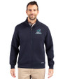 Citadel Bulldogs Vintage Cutter & Buck Roam Eco Recycled Full Zip Mens Big & Tall Jacket Navy Blue Front