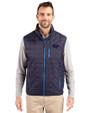 Baltimore Ravens Americana Cutter & Buck Rainier PrimaLoft® Mens Eco Insulated Full Zip Puffer Vest Dark Navy Front
