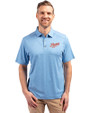 Dayton Flyers College Vault Cutter & Buck Forge Eco Stretch Recycled Mens Polo Dark Atlas Heather Front