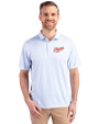 Dayton Flyers College Vault Cutter & Buck Pike Eco Symmetry Print Stretch Recycled Mens Polo White/Atlas Front