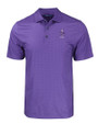 Kansas State Wildcats Wabash Vintage Cutter & Buck Pike Eco Tonal Geo Print Stretch Recycled Mens Polo College Purple Mannequin