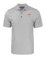 Texas Longhorns College Vault Cutter & Buck Pike Eco Tonal Geo Print Stretch Recycled Mens Polo Elemental Grey Mannequin