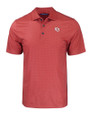 Oklahoma Sooners Vintage Cutter & Buck Pike Eco Tonal Geo Print Stretch Recycled Mens Polo Cardinal Red Mannequin