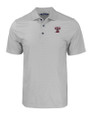 Texas A and M Aggies College Vault Cutter & Buck Pike Eco Tonal Geo Print Stretch Recycled Mens Polo Elemental Grey Mannequin