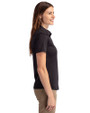 Delaware State Hornets Cutter & Buck Prospect Eco Textured Stretch Recycled Womens Short Sleeve Polo Black Side
