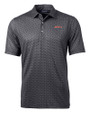 Delaware State Hornets Cutter & Buck Pike Banner Print Stretch Mens Polo Black Mannequin