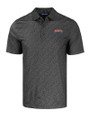 Delaware State Hornets Cutter & Buck Pike Eco Pebble Print Stretch Recycled Mens Polo Black Mannequin