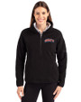 Delaware State Hornets Cutter & Buck Cascade Eco Fleece Womens Pullover Jacket Black Front