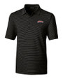 Delaware State Hornets Cutter & Buck Forge Pencil Stripe Stretch Mens Polo Black Mannequin