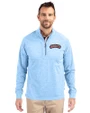 Delaware State Hornets Cutter & Buck Adapt Eco Knit Heather Mens Quarter Zip Pullover Atlas Heather Front