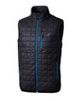Carolina Panthers Americana Cutter & Buck Rainier PrimaLoft® Mens Eco Insulated Full Zip Puffer Vest Dark Navy Mannequin