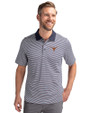 Texas Longhorns Cutter & Buck Forge Tonal Stripe Stretch Mens Big and Tall Polo Liberty Navy Front